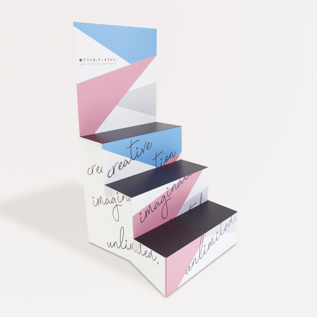 簡易ひな壇(3段)/パネル付 - 展示台・ディスプレイ什器製作｜bolda